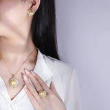 18K Gold Shell Beads Rose Geometric Women's Suit – Gifts for Her — 1