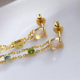 Earrings Natural Crystal Tassel Double Layer – Birthday Gifts — 2