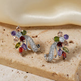 Women's Colorful Zircon Crystal Stud Earrings – Gifts for Her — 8