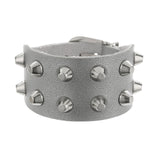 Metal Rock Double Row Flat Rivet Bracelet PU – Jewelry Gift Ideas — 11