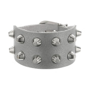Metal Rock Double Row Flat Rivet Bracelet PU – Jewelry Gift Ideas — 11