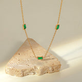 Multiple Square Green Zircon Pendant Necklace – Jewelry Gift Ideas — 5