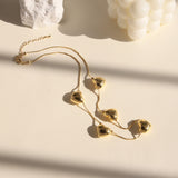 Brass 18K Multiple Heart-shaped Necklace – Jewelry Gift Ideas — 2