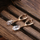 Long Water Drop Earrings Studded With Zircon – Meaningful Gifts — 8