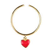 S925 Sterling Silver Gold Small Red Heart Pendant – Jewelry Gift Ideas — 4