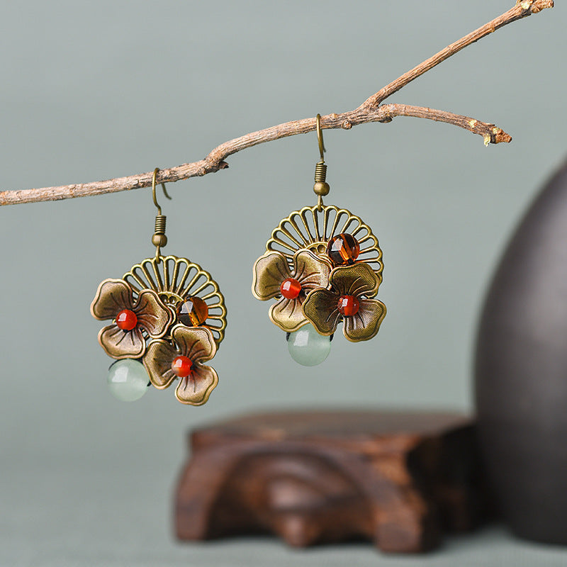 Earrings Agate Dongling Jade Handmade Earrings – Meaningful Gifts — 1