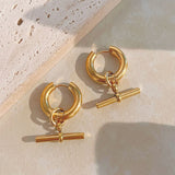 Stainless Steel T-ring Ring Earrings In Titanium – Surprise Gifts — 6