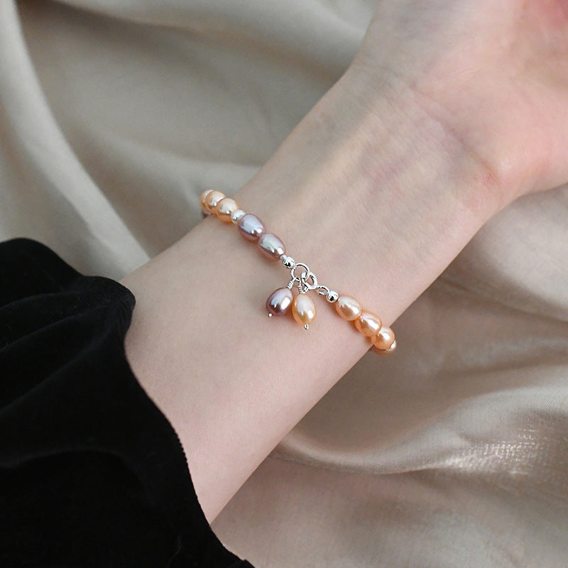 Freshwater Pearl Orange Candy Bracelet Purple – Jewelry Gift Ideas — 1