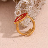 18K Gold Lip Dripping Ring For Women – Gifts for Her — 13