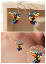 Colorful Bird Acrylic Earrings Vintage Necklace – Jewelry Gift Ideas — 14
