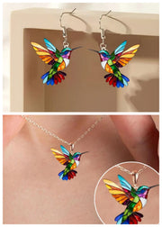 Colorful Bird Acrylic Earrings Vintage Necklace – Jewelry Gift Ideas — 14
