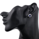 Round Sapphire Blue Red Stud Earrings AAA Zircon – Jewelry Gift Ideas — 3