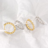 Vintage Screw Pattern Earrings Gold-plated Zircon – Gifts for Her — 1