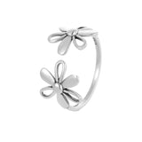 Silver Hollow Flower Ring Female Simple – Gifts for Her — 5