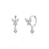 S925 Silver Needle Set Zircon Butterfly Earrings – Surprise Gifts — 5