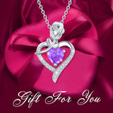 Women's Rose Heart Shape Diamond Pendant Necklace – Jewelry Gift Ideas — 3