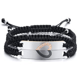 Black Steel Hand Woven Couple Bracelet – Jewelry Gift Ideas — 2