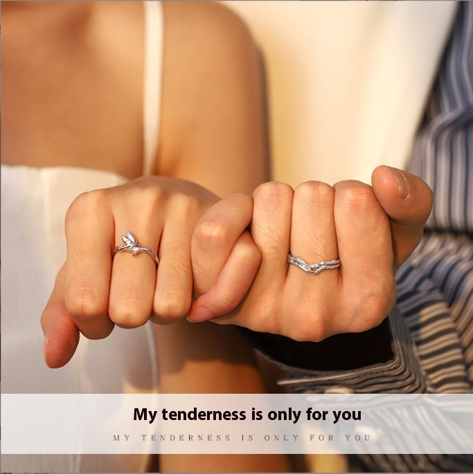 Couple Ring A Pair Of Niche Opening – Gifts for Couples — 1