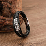 Men's Bracelet Stainless Steel Leather – Jewelry Gift Ideas — 4