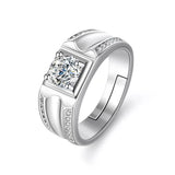 Men's Ring 925 Silver Mosanite Copper Plated Platinum – Gifts for Him — 3