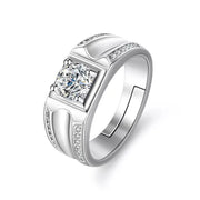 Men's Ring 925 Silver Mosanite Copper Plated Platinum – Gifts for Him — 3