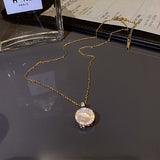 Rotatable Opal Titanium Steel Necklace Female – Jewelry Gift Ideas — 7