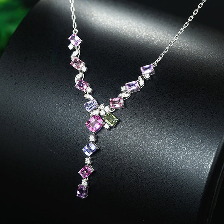 Lavender Diamond Tourmaline Set Chain – Meaningful Gifts — 1