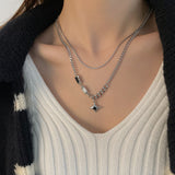 Starlight Square Diamond Double Layer Necklace – Jewelry Gift Ideas — 2