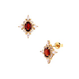 Vintage Premium Natural Pomegranate Earrings Ring – Thoughtful Gifts — 2