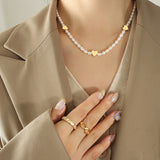 Peach Heart Splice Freshwater Pearl Chain – Thoughtful Gifts — 5