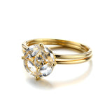 Women's Sterling Silver Gold-plated Topaz Set Ring – Gifts for Her — 2