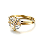 Women's Sterling Silver Gold-plated Topaz Set Ring – Gifts for Her — 2
