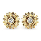 European And American Plated 18K Sunflower Earrings – Meaningful Gifts — 15