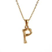 Hip Hop Bamboo 18K Stainless Steel Letter Pendant – Jewelry Gift Ideas — 10