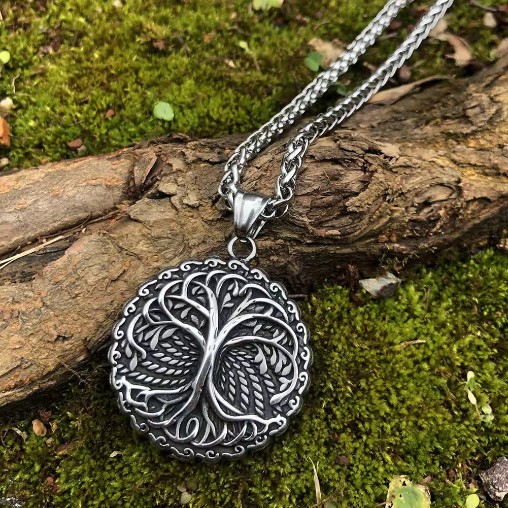 Life Tree Stainless Steel Double Sided Pendant – Jewelry Gift Ideas — 1