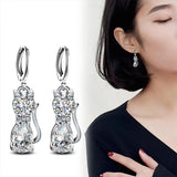 Cute Kitty Zircon Pendant Alloy Plated Silver – Jewelry Gift Ideas — 4