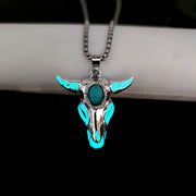 Men's Turquoise Gemstone Bull Head Luminous – Jewelry Gift Ideas — 19