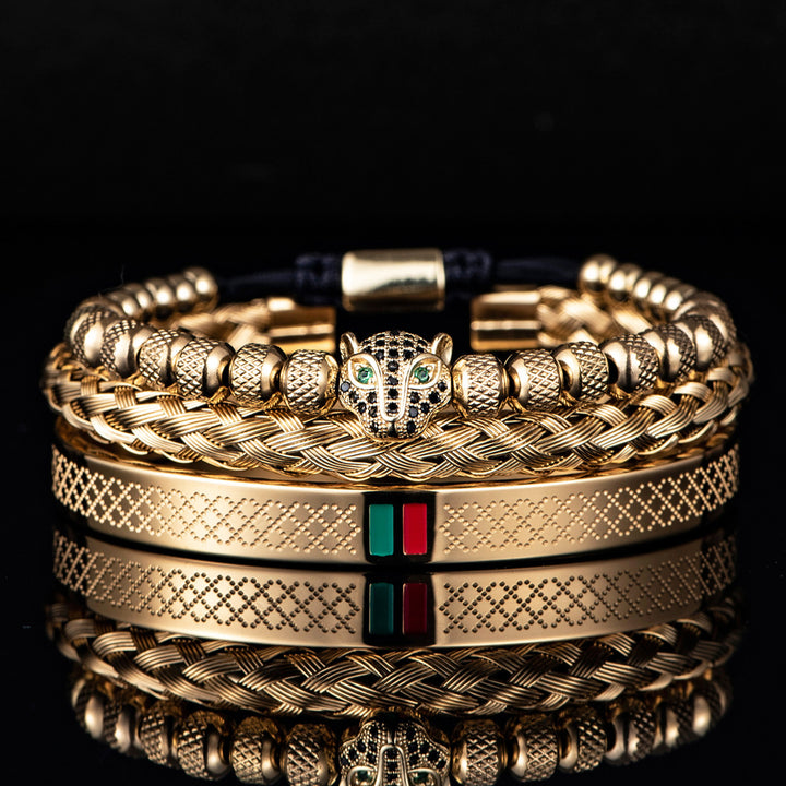 Micro Inlaid Leopard Head Bracelet Set – Jewelry Gift Ideas — 1