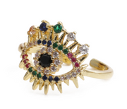 Lucky Eye Shape Geometric Ring Bronze Zirconium – Jewelry Gift Ideas — 16