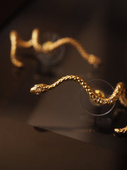 Gold Snake Vintage Earrings No Pierced Diamond Ear – Everyday Gifts — 6