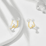 S925 Silver Gilded Earrings Freshwater Pearl Stereoscopic – Gift Ideas — 5