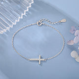 Women's Fashion S925 Silver Cross Simple Slim Bracelet – Stylish Gifts — 2