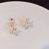 Sweet Cute Rabbit Stud Earrings 925 Silver – Gifts for Pet Lovers — 8