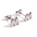 Titanium Steel Earrings 18K Gold Mini Alphabet Letter – Gifts for Her — 17