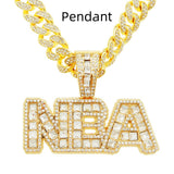 Square Diamond Patchwork Letter Pendant Necklace – Jewelry Gift Ideas — 8