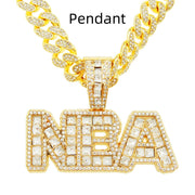 Square Diamond Patchwork Letter Pendant Necklace – Jewelry Gift Ideas — 8