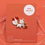 Cute Japanese Little Fox Shape Badge – Stylish Gifts — 5