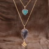 Moonstone Pendant Double Chain Necklace – Jewelry Gift Ideas — 4