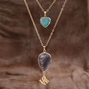 Moonstone Pendant Double Chain Necklace – Jewelry Gift Ideas — 4