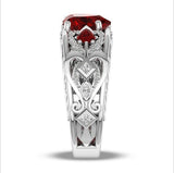 Ring Jewelry Opening Black Gold Garnet Heart – Jewelry Gift Ideas — 2